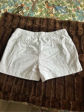 Banana Republic White Textured High-Waist Shorts